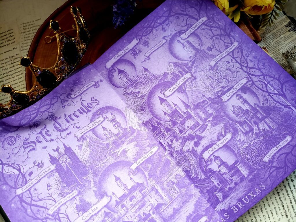 Mapa dos reinos infernais, do livro Reino das Bruxas